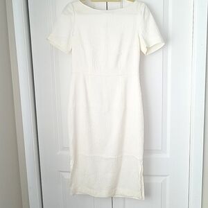H&M Ivory Jacquard Weave Dress Size 8 NWT